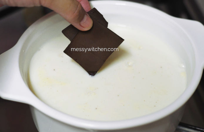 Add Chocolate To The Warmed Milk